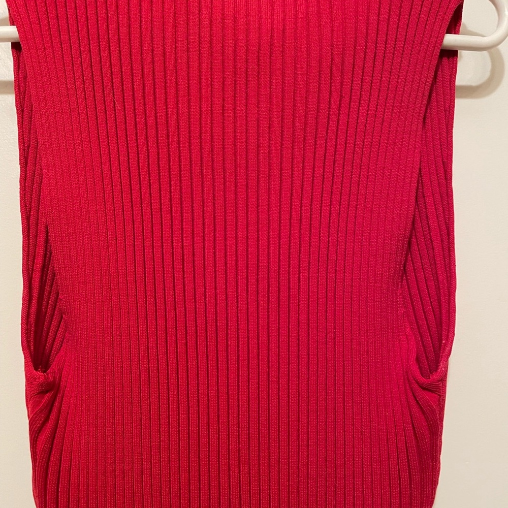 Red Ribbed Mid-drift Tank - Picture 5 of 5